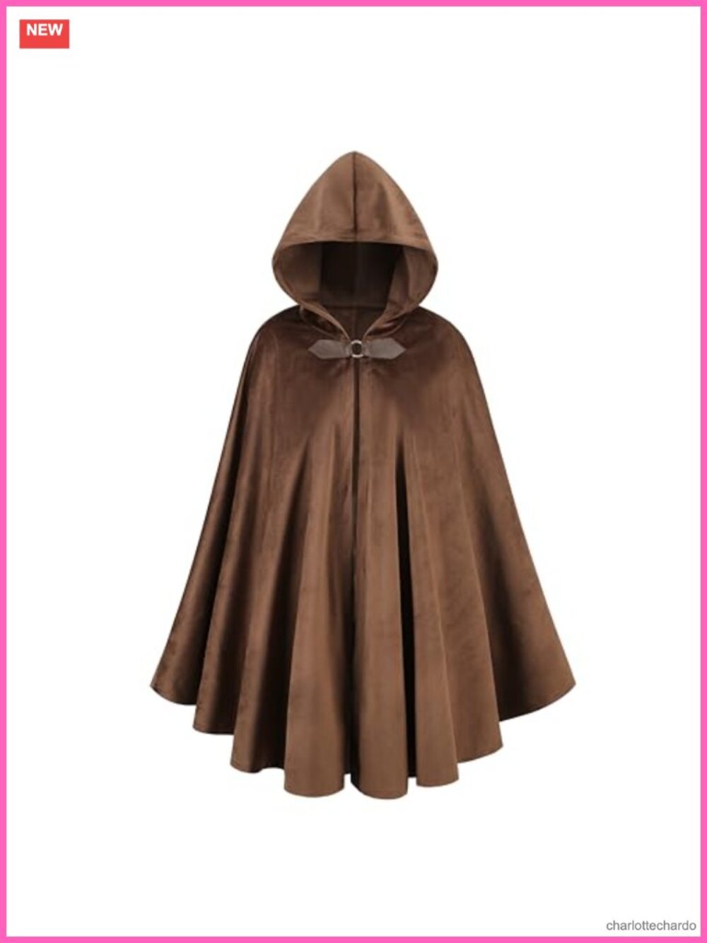 Unisex Adult Medieval Hooded Velvet Cloak for Halloween Cosplay Party
